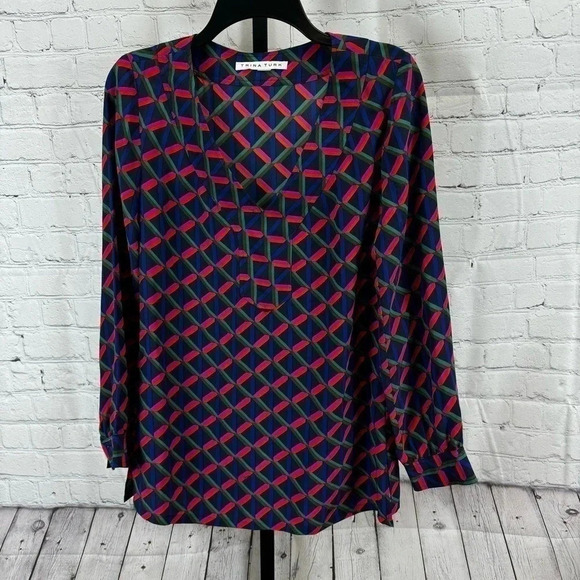 Trina Turk Alisha Silk Blouse No Size - Picture 1 of 5
